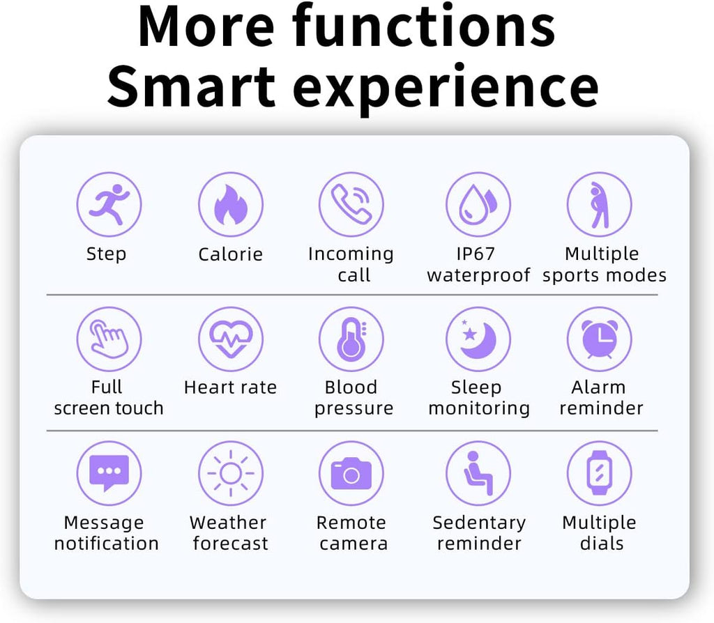 Smart Watch, Health Monitoring, Fitness Tracker Men Women, Sports Mode, Activity Tracker with Heart Rate Blood Oxygen and Sleep Monitor Waterproof Smartwatch for Android/Ios Phones (Black)