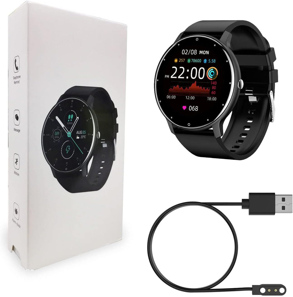 Smart Watch, Health Monitoring, Fitness Tracker Men Women, Sports Mode, Activity Tracker with Heart Rate Blood Oxygen and Sleep Monitor Waterproof Smartwatch for Android/Ios Phones (Black)
