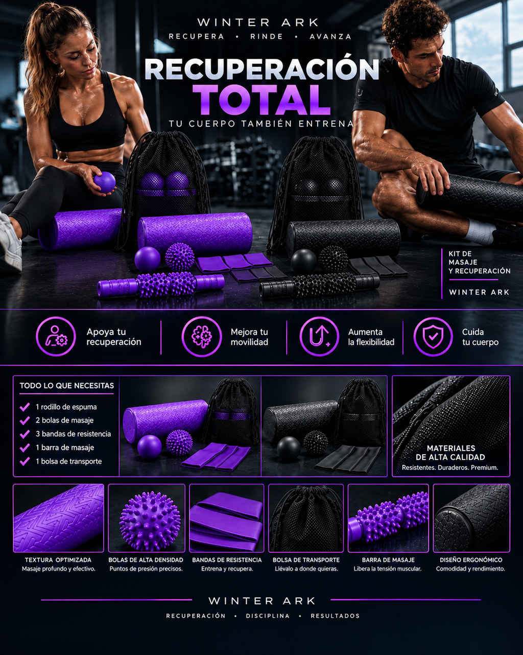 Thaw Recovery Kit — Rodillo + Pelota de Masaje