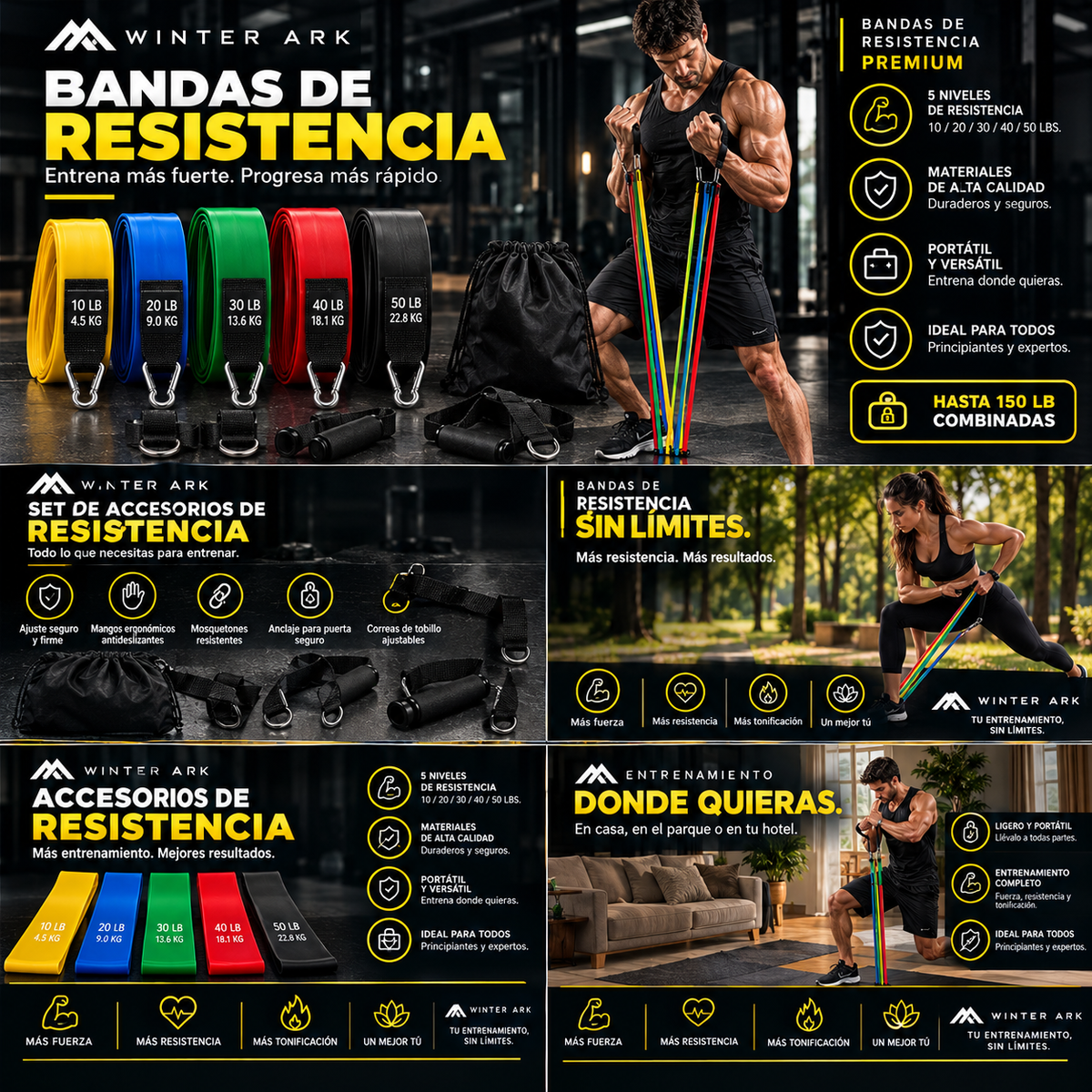 Iron Grip Bands — Set de Bandas de Resistencia