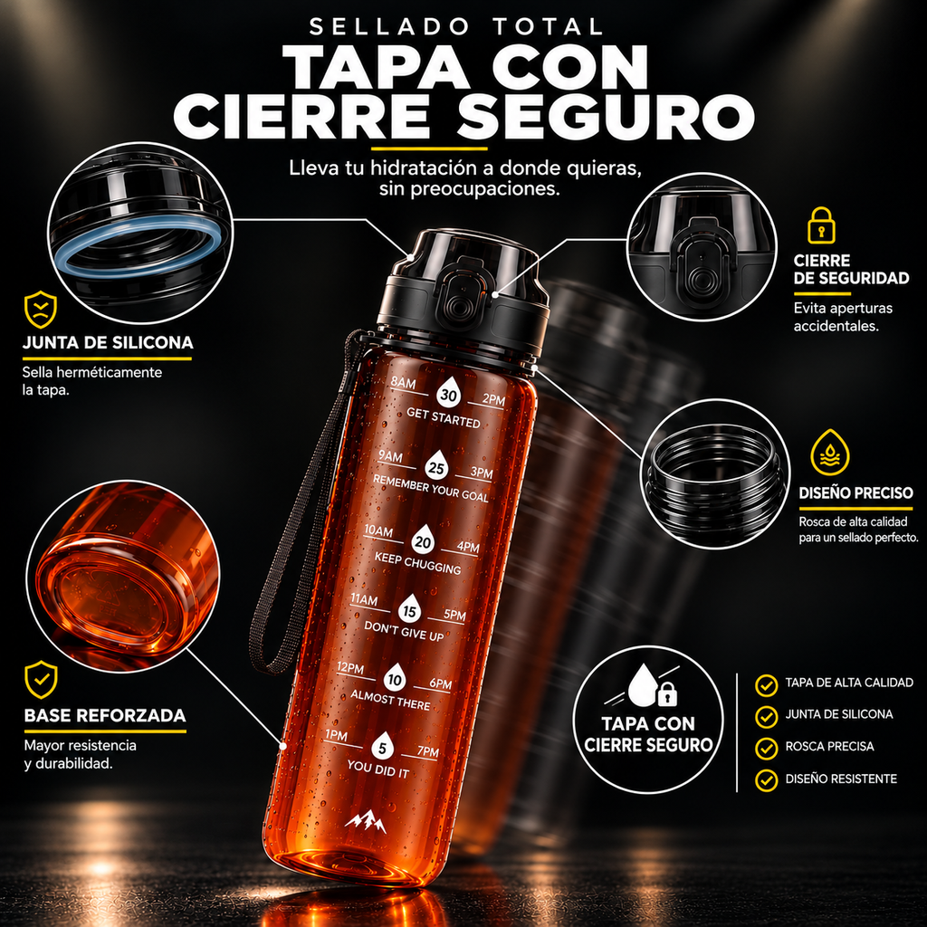 Coldproof Bottle — Botella con Marcas de Horario