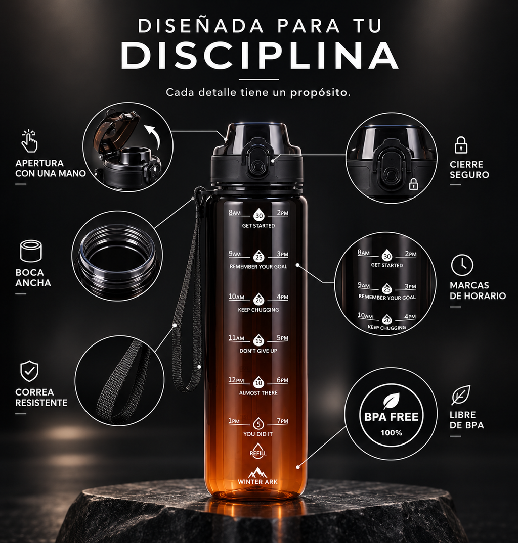 Coldproof Bottle — Botella con Marcas de Horario