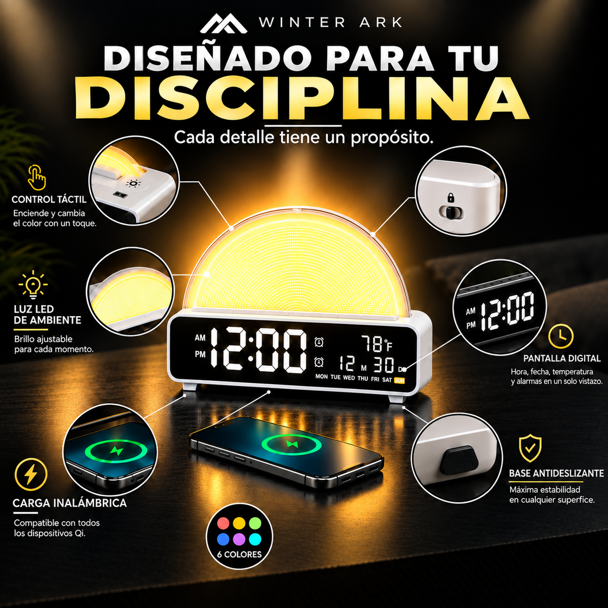 Frostline Wake Light — Lámpara de Amanecer Simulado