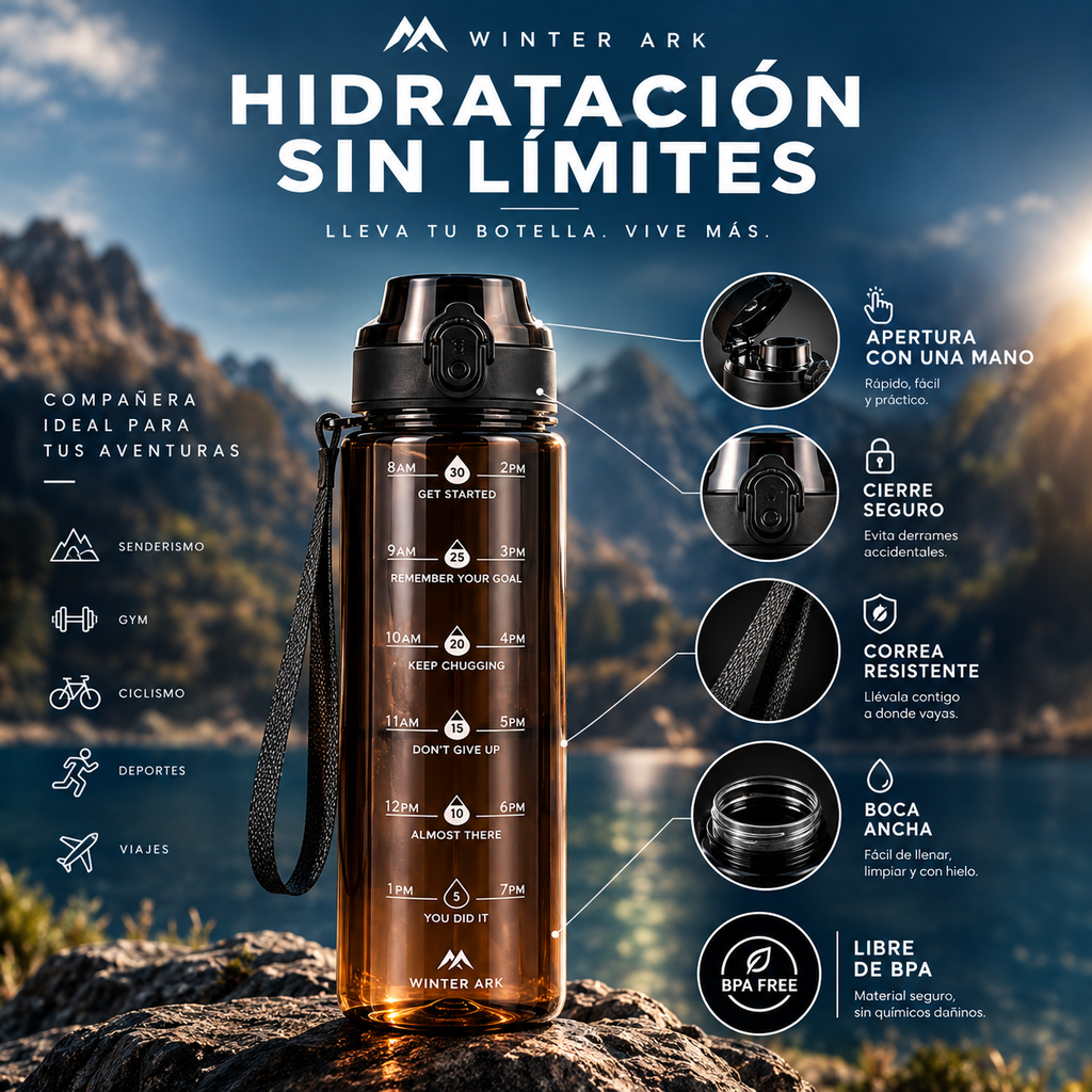Coldproof Bottle — Botella con Marcas de Horario